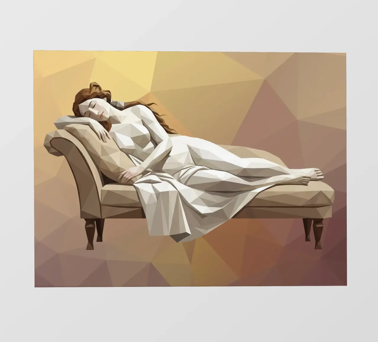 Venere che dorme sul divano Lowpoly telo in pvc da Low Profile