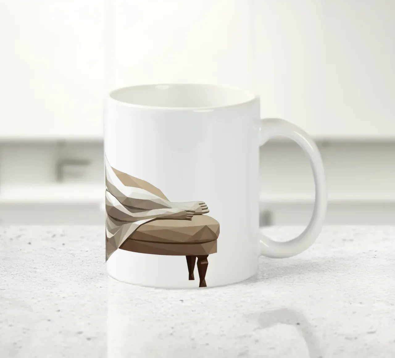 Venere che dorme sul divano Lowpoly tazza in ceramica da Low Profile