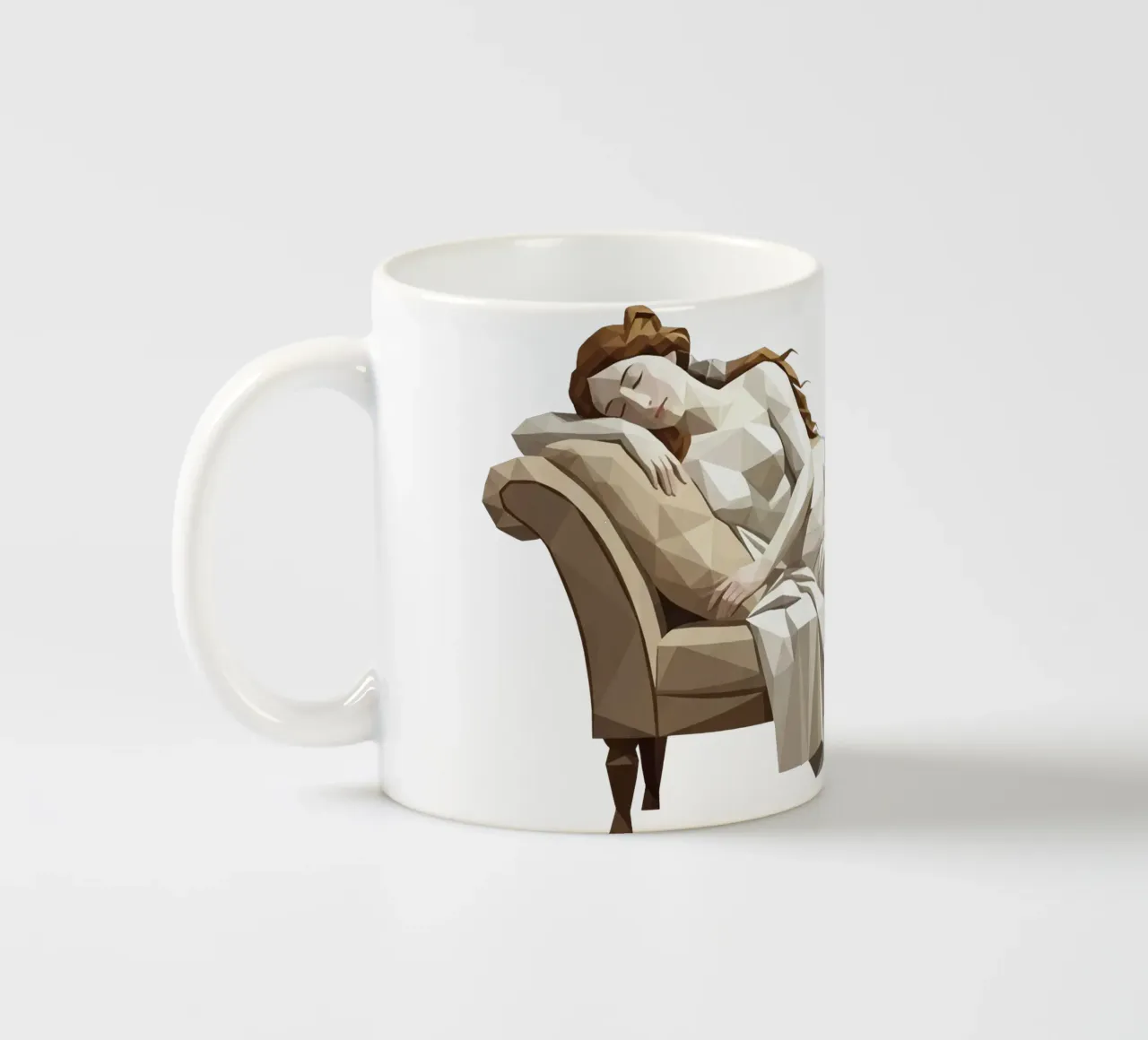 Venere che dorme sul divano Lowpoly tazza in ceramica da Low Profile