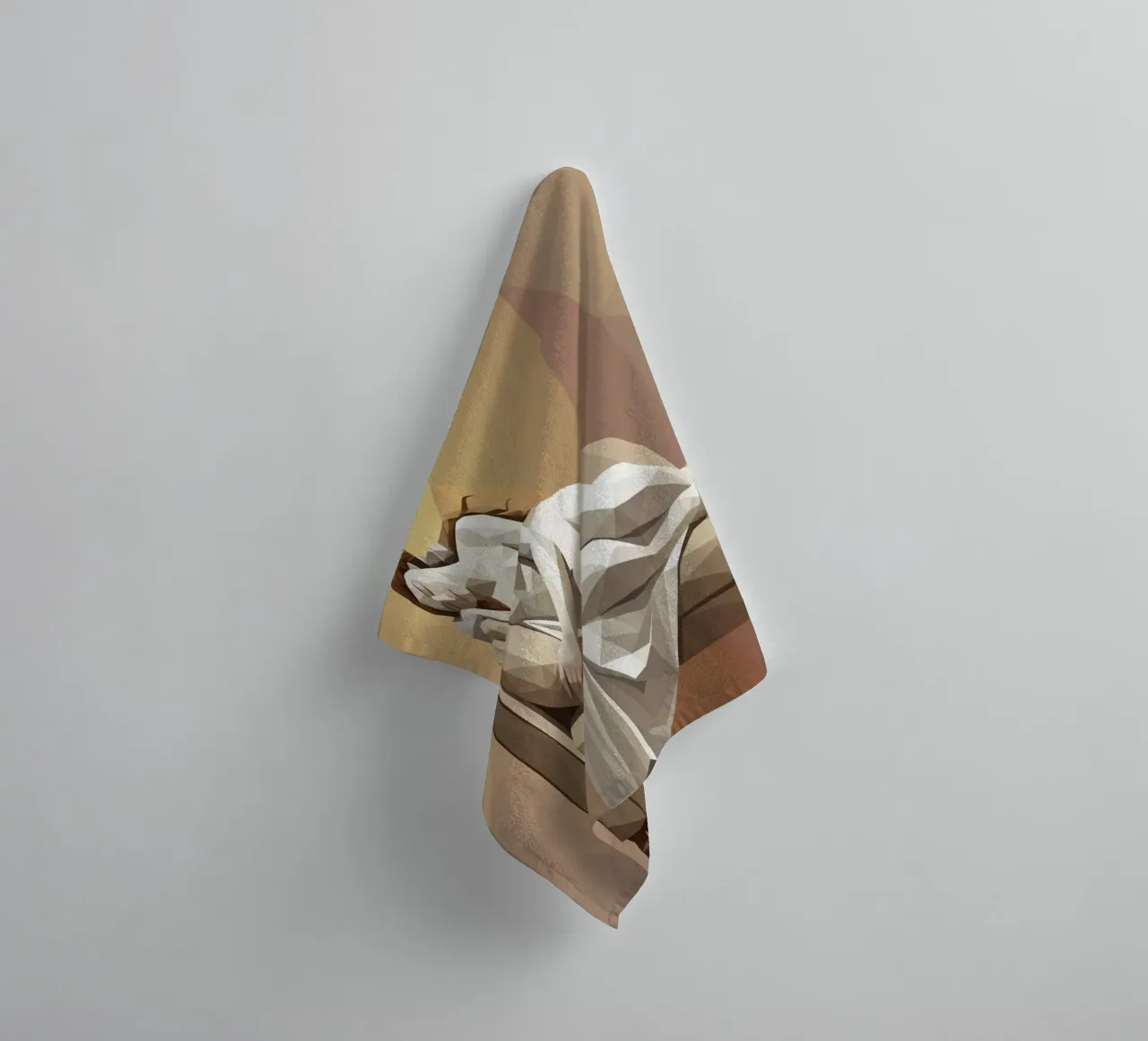 Venere che dorme sul divano Lowpoly asciugamano da bagno da Low Profile