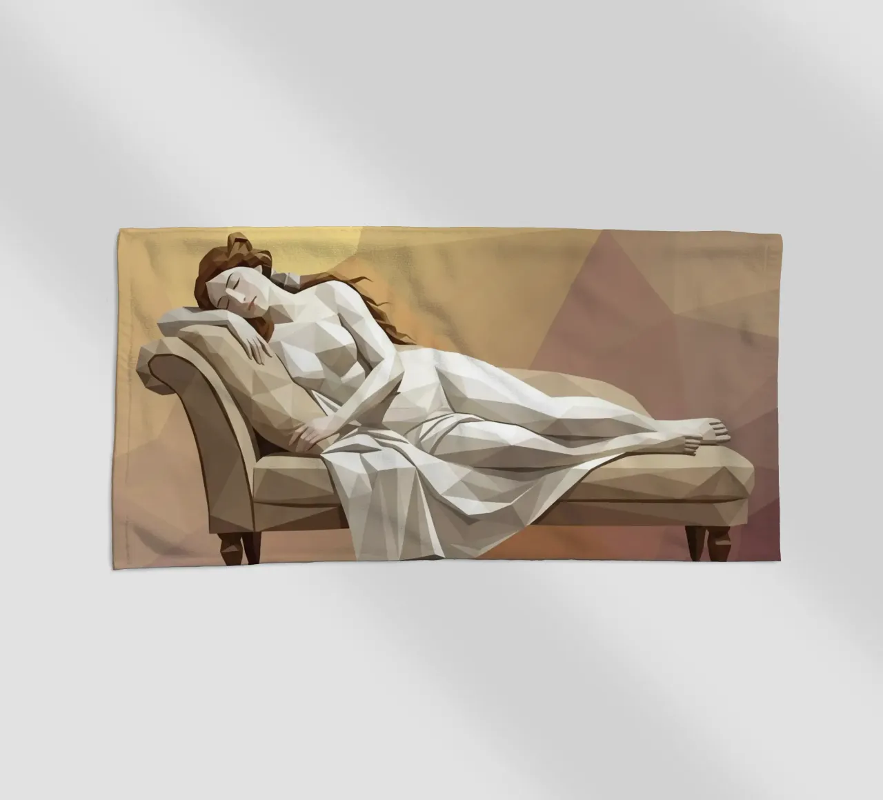 Venere che dorme sul divano Lowpoly telo mare da Low Profile