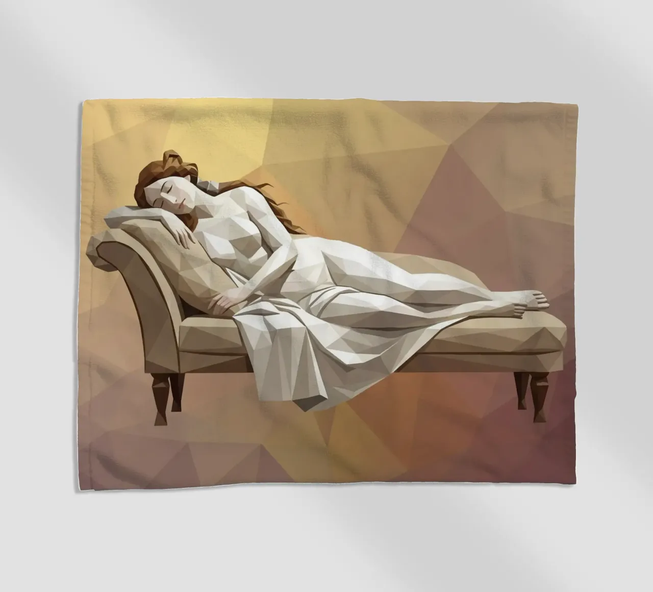 Venere che dorme sul divano Lowpoly telo mare da Low Profile