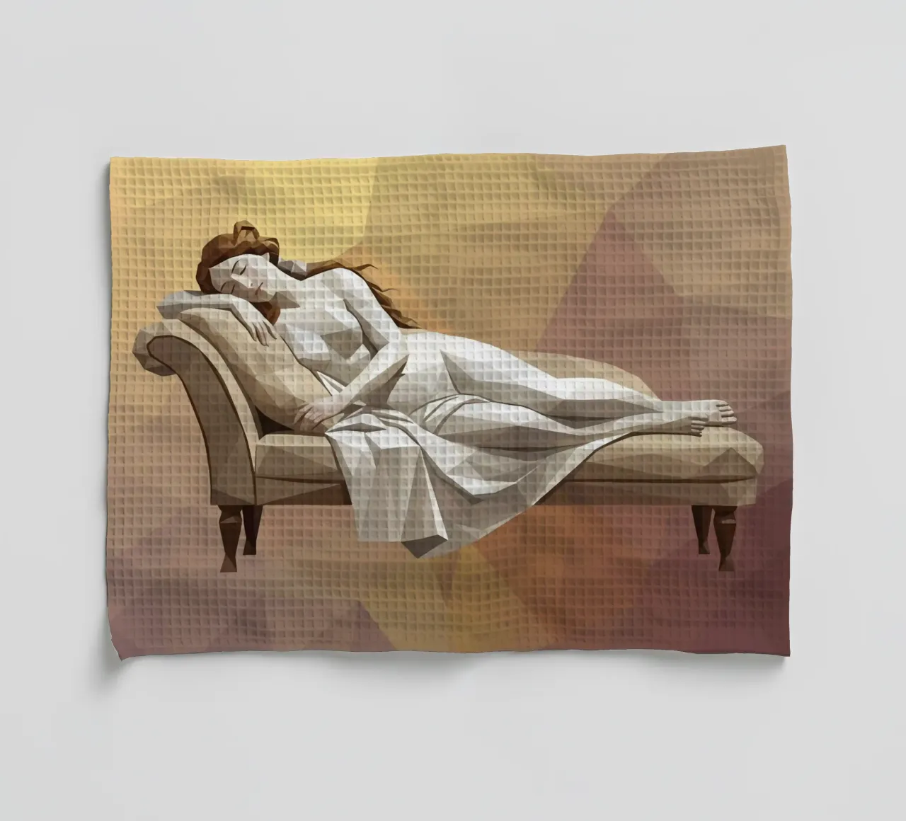 Venere che dorme sul divano Lowpoly canovaccio da cucina da Low Profile