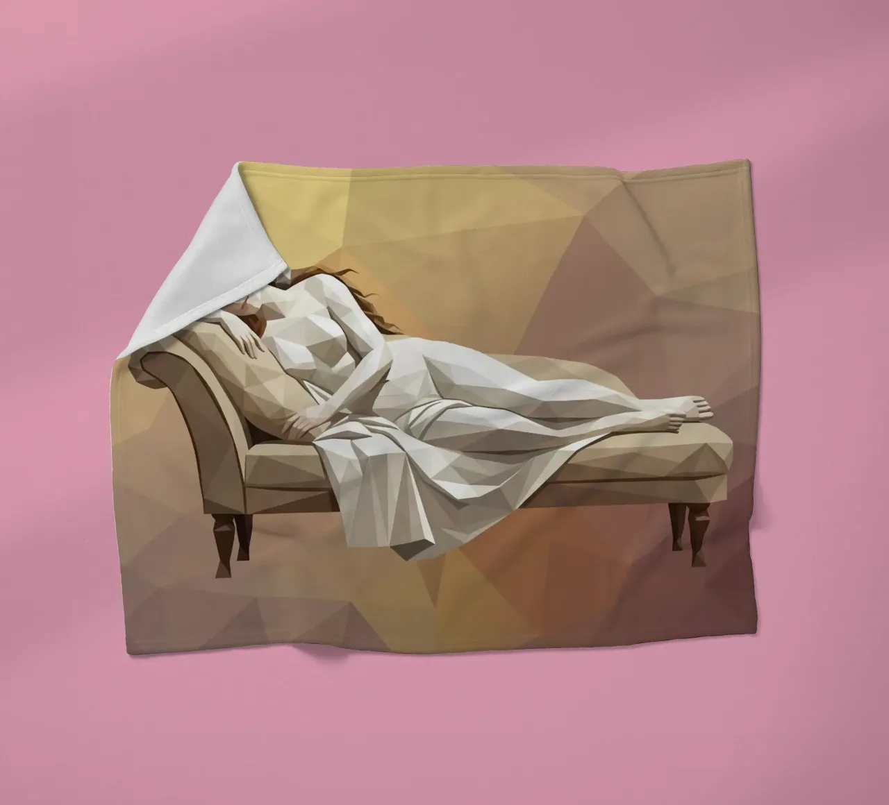 Venere che dorme sul divano Lowpoly coperta in pile da Low Profile