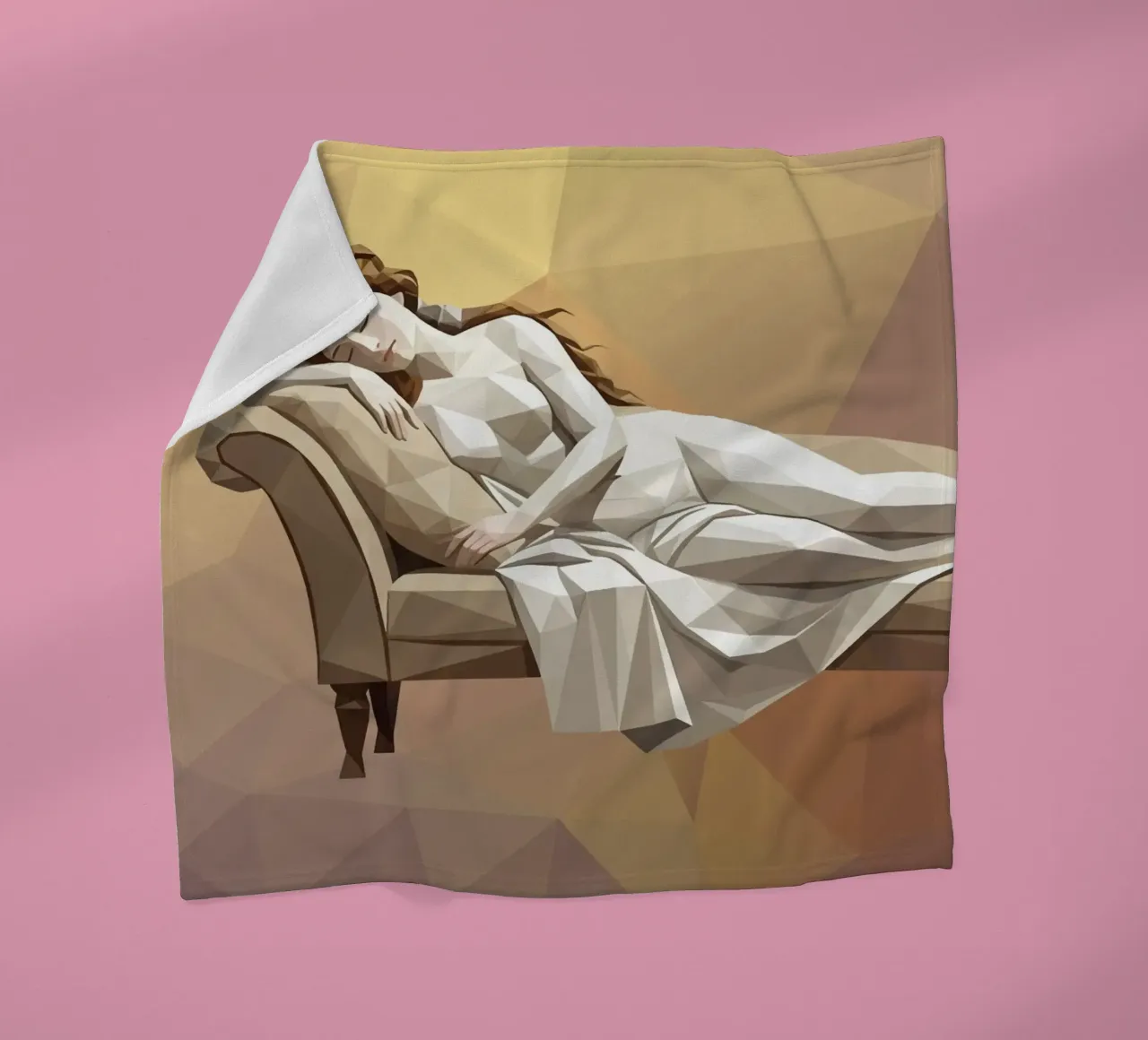 Venere che dorme sul divano Lowpoly coperta in pile da Low Profile