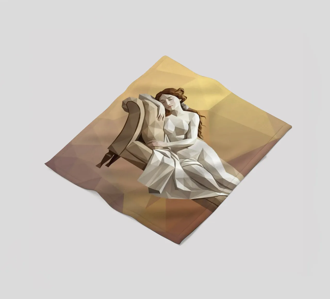 Venere che dorme sul divano Lowpoly coperta in pile da Low Profile