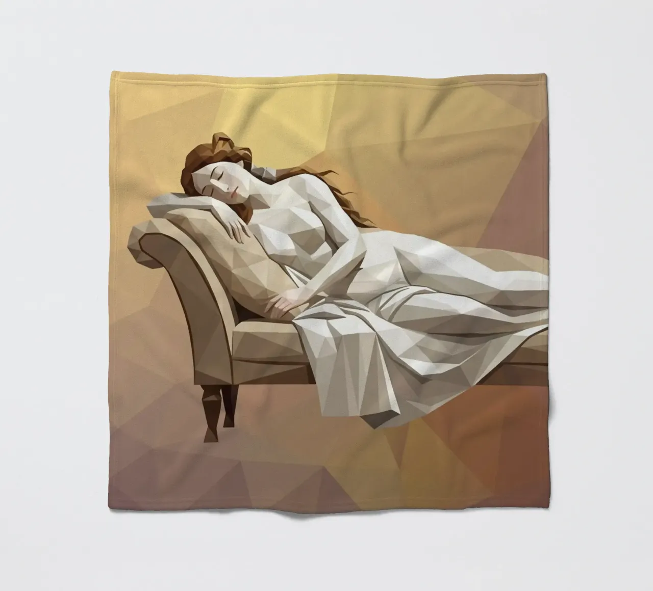 Venere che dorme sul divano Lowpoly coperta in pile da Low Profile