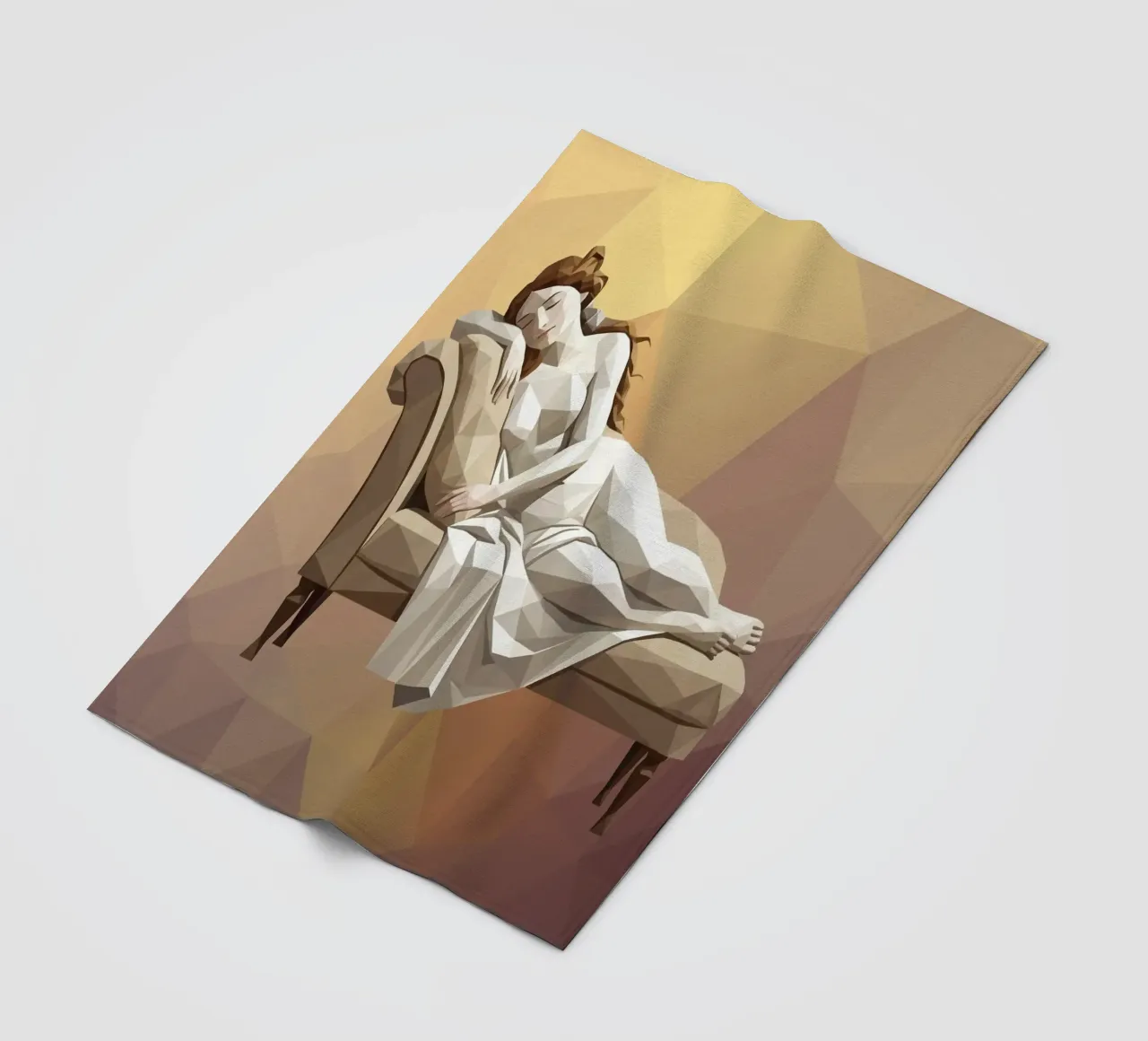Venere che dorme sul divano Lowpoly coperta in pile da Low Profile