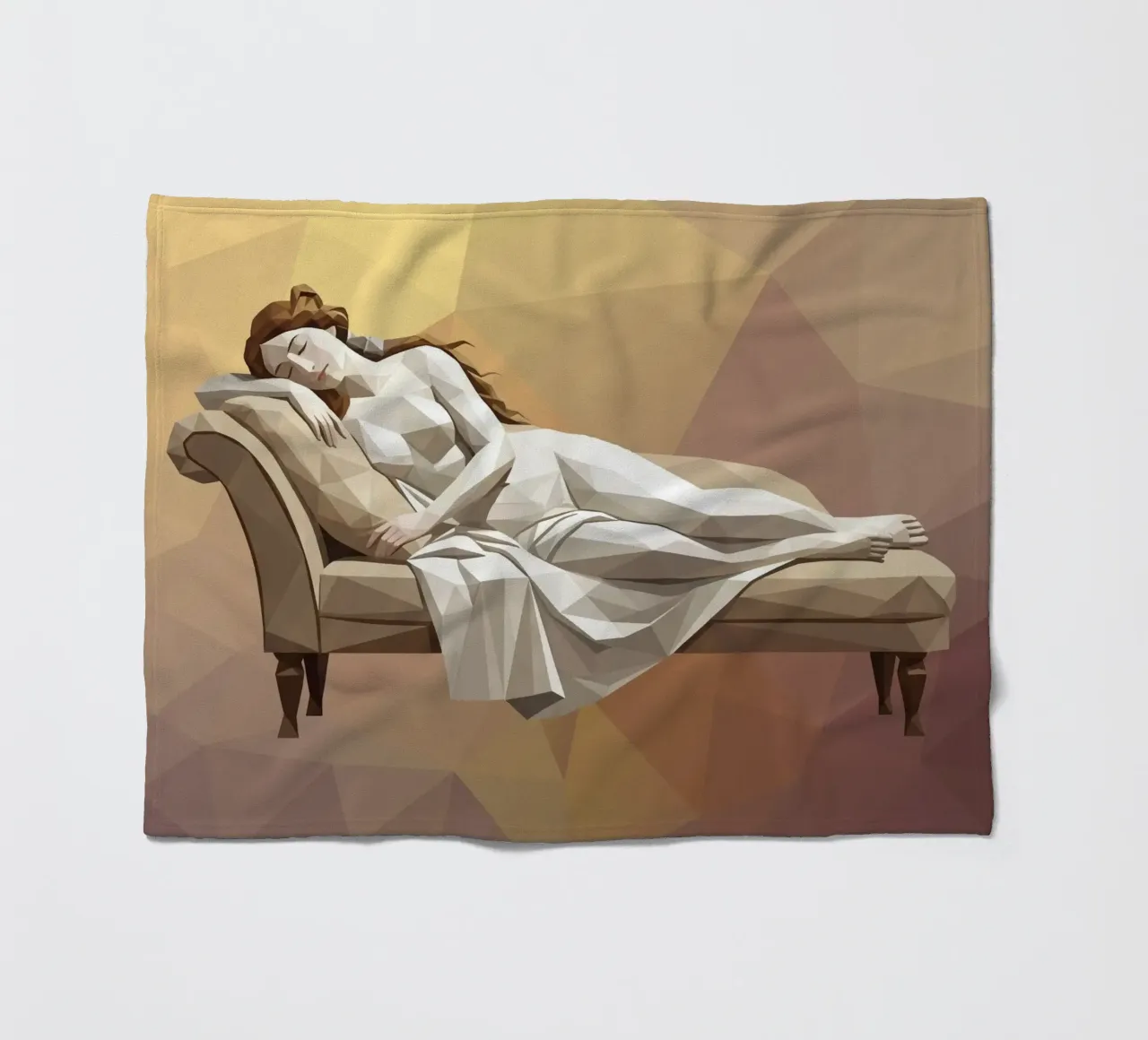 Venere che dorme sul divano Lowpoly coperta in pile da Low Profile
