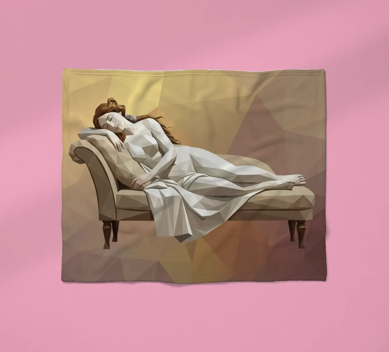 Venere che dorme sul divano Lowpoly coperta in pile da Low Profile