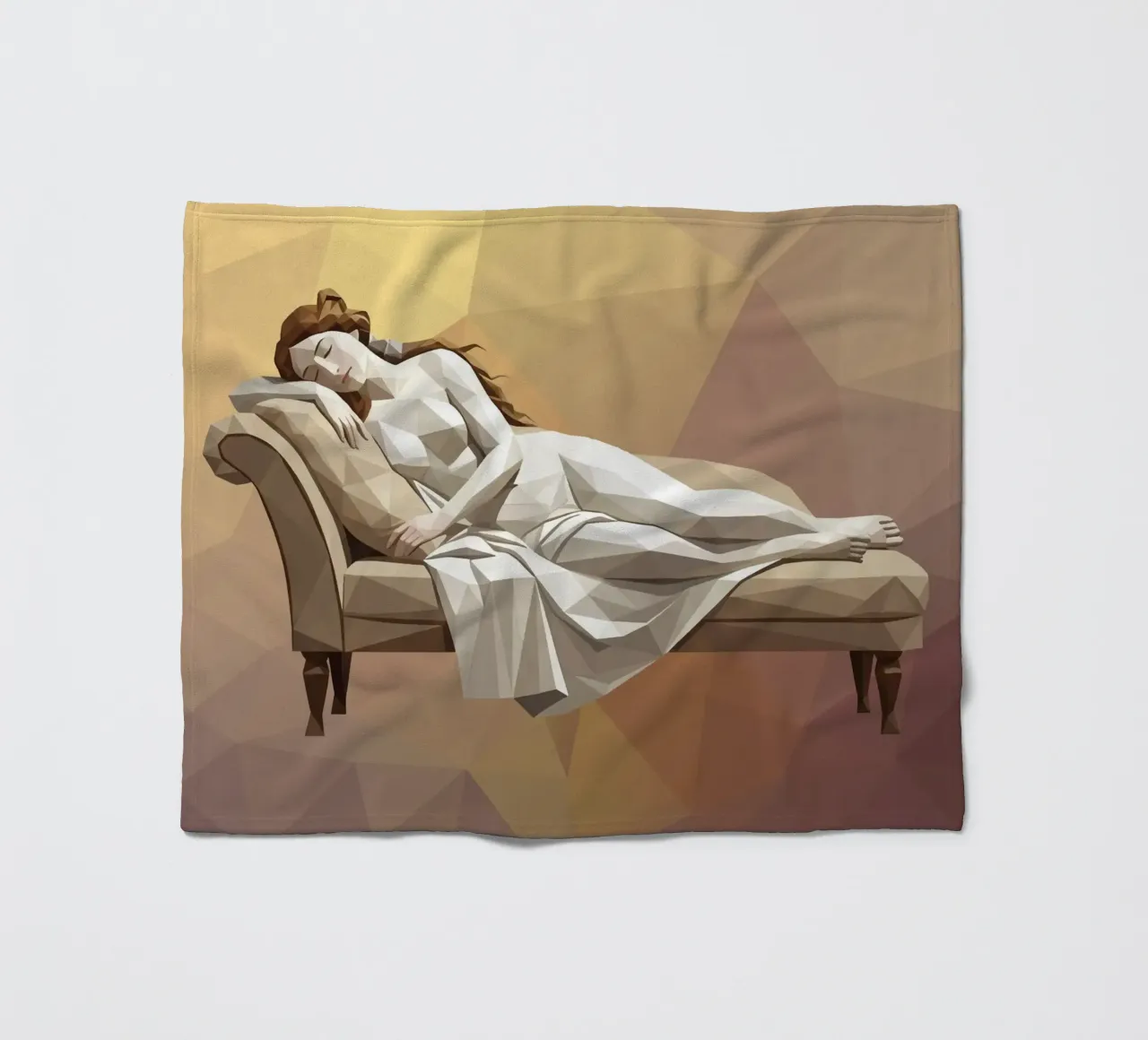 Venere che dorme sul divano Lowpoly coperta in pile da Low Profile