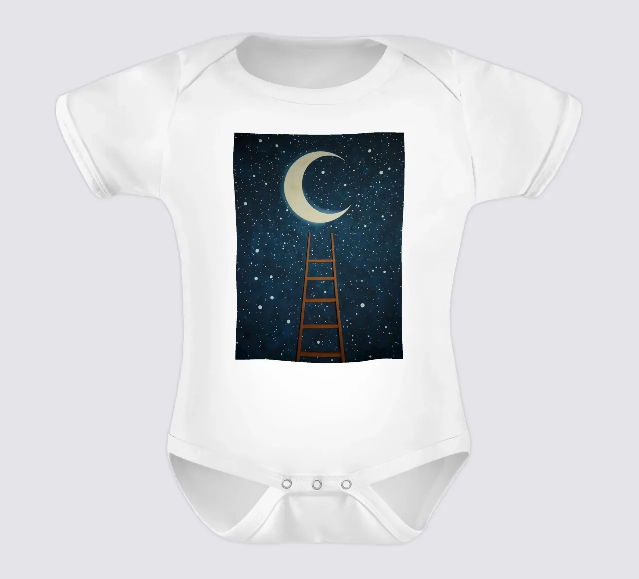 Scala per la luna body neonato maniche corte da DesignDoodle