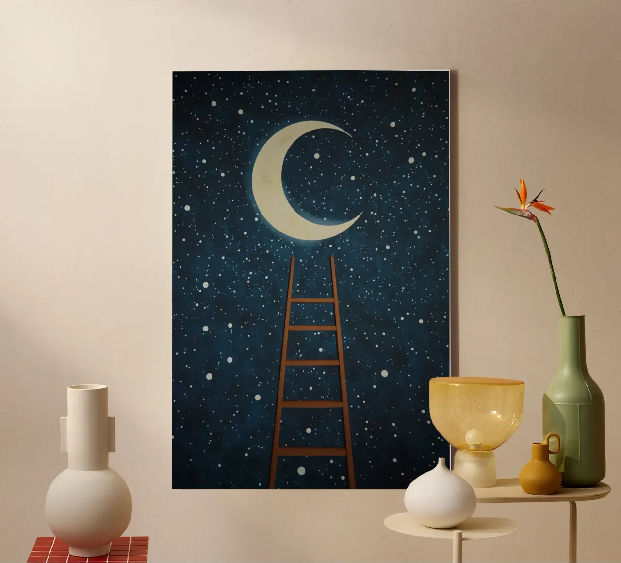 Scala per la luna tela da DesignDoodle