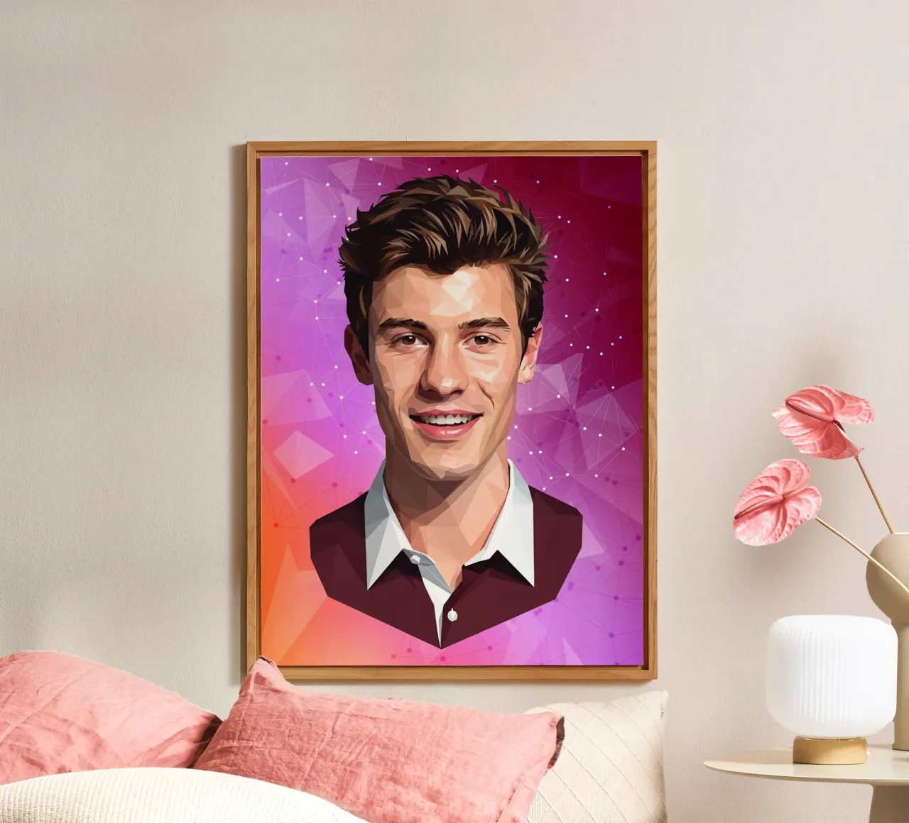 Shawn Mendes Lowpoly alluminio dibond da Low Profile