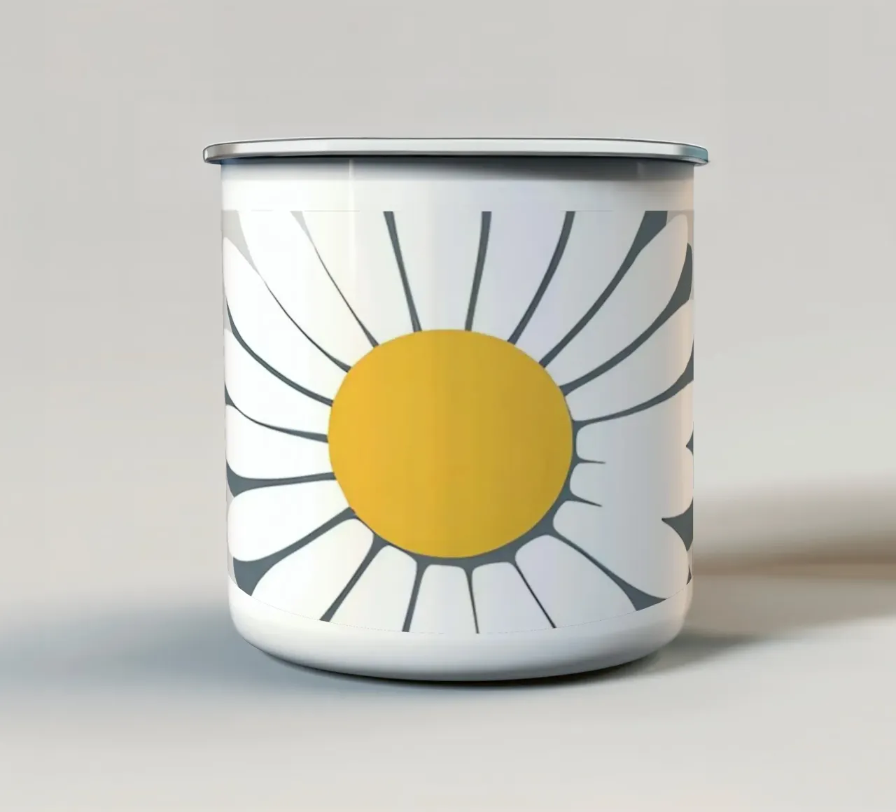 Singolo fiore astratto di margherita tazza in smalto da Botanical Gallery