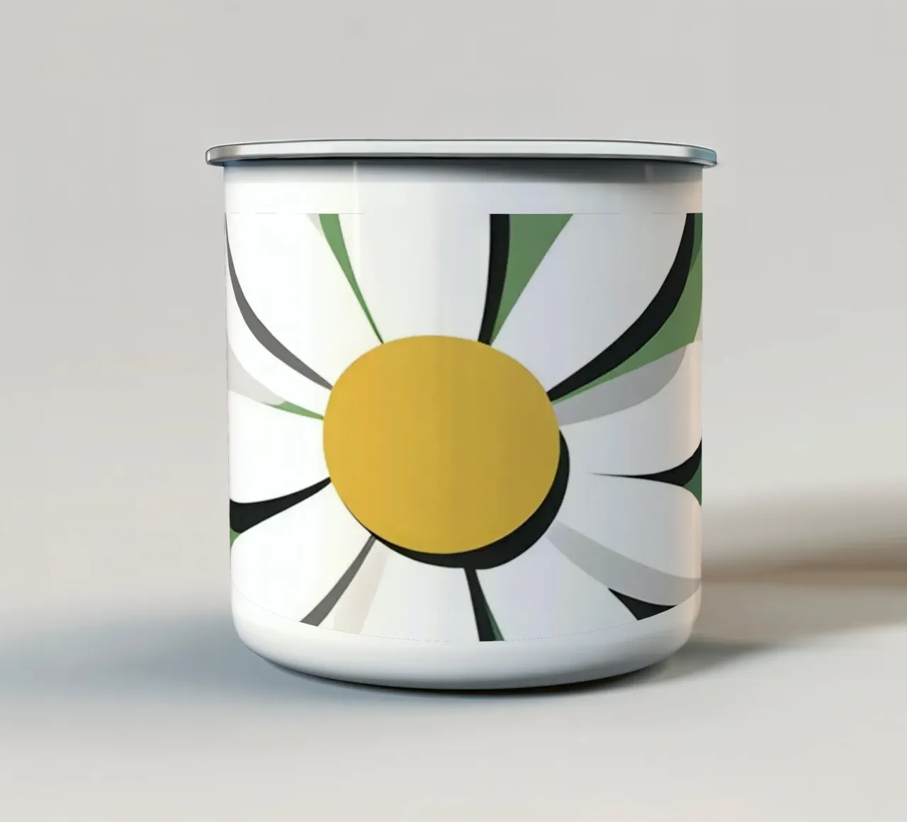 Singolo fiore astratto di margherita tazza in smalto da Botanical Gallery