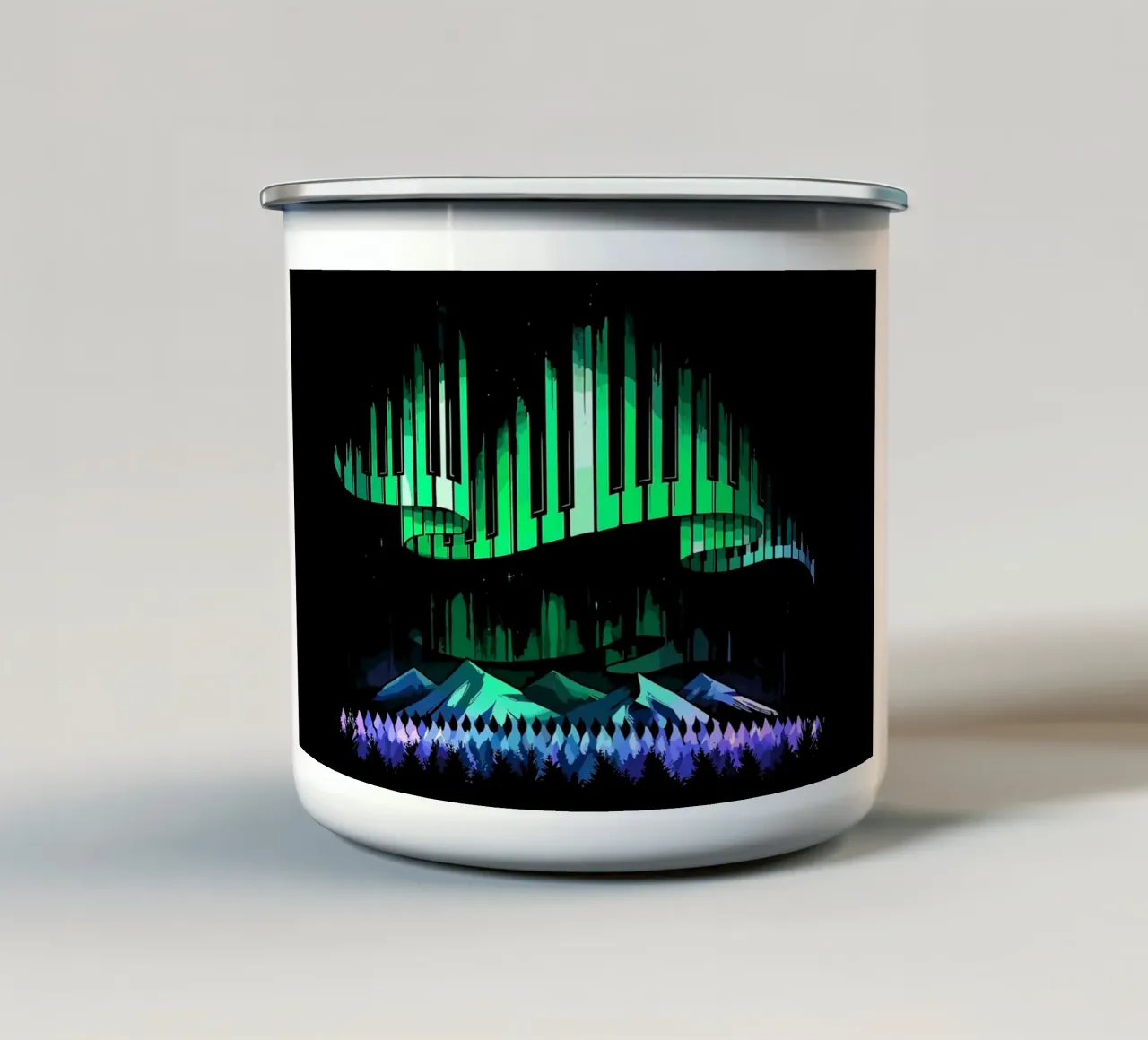 Canzone dell'Aurora Boreale tazza in smalto da Kimberly Johnson