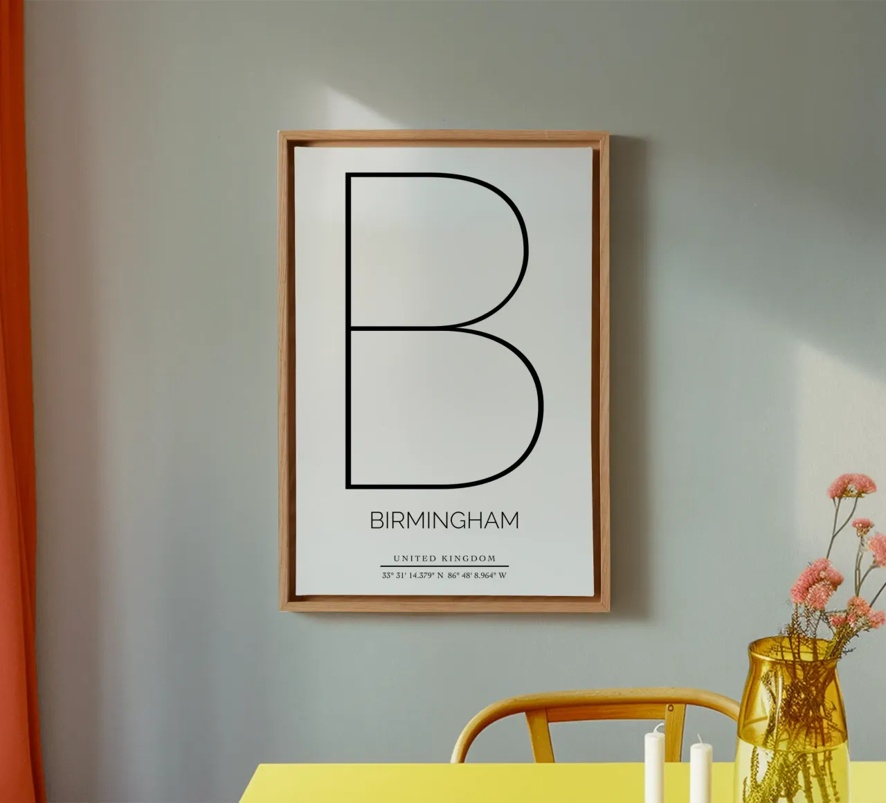 BIRMINGHAM - white tela con Cornice a cassetta da CityLights