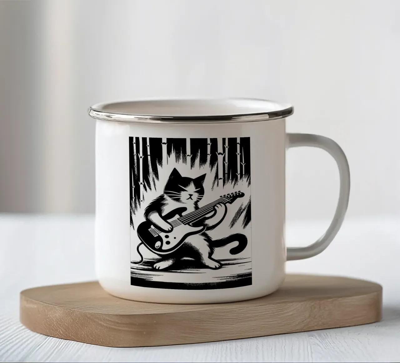 Chitarra elettrica Cat Music tazza in smalto da Kimberly Johnson