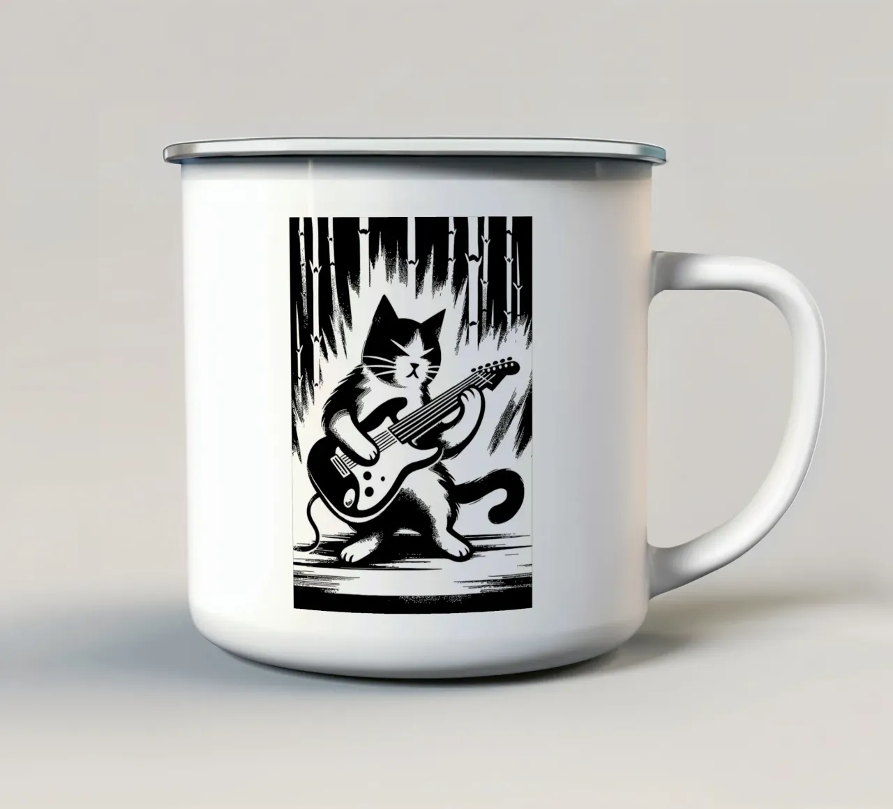 Chitarra elettrica Cat Music tazza in smalto da Kimberly Johnson