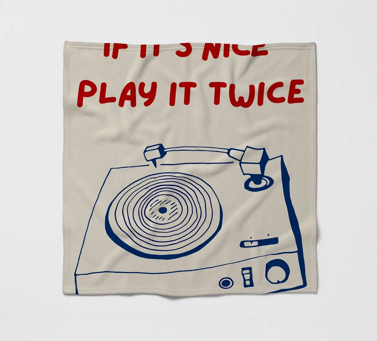 If It's Nice Play It Twice, divertente poster tipografico coperta in pile da Kimberly Johnson