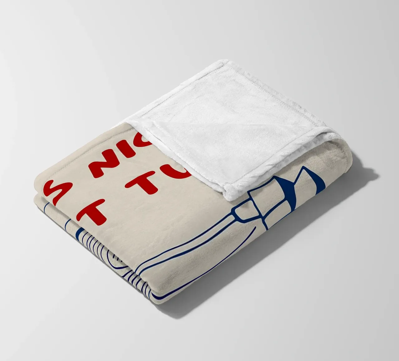 If It's Nice Play It Twice, divertente poster tipografico coperta in pile da Kimberly Johnson