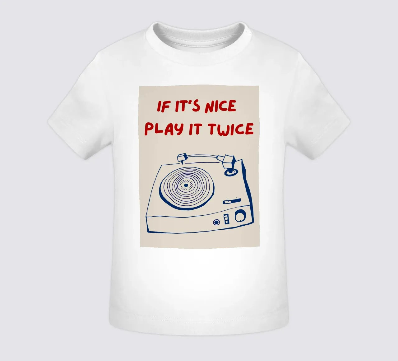 If It's Nice Play It Twice, divertente poster tipografico maglietta neonato da Kimberly Johnson