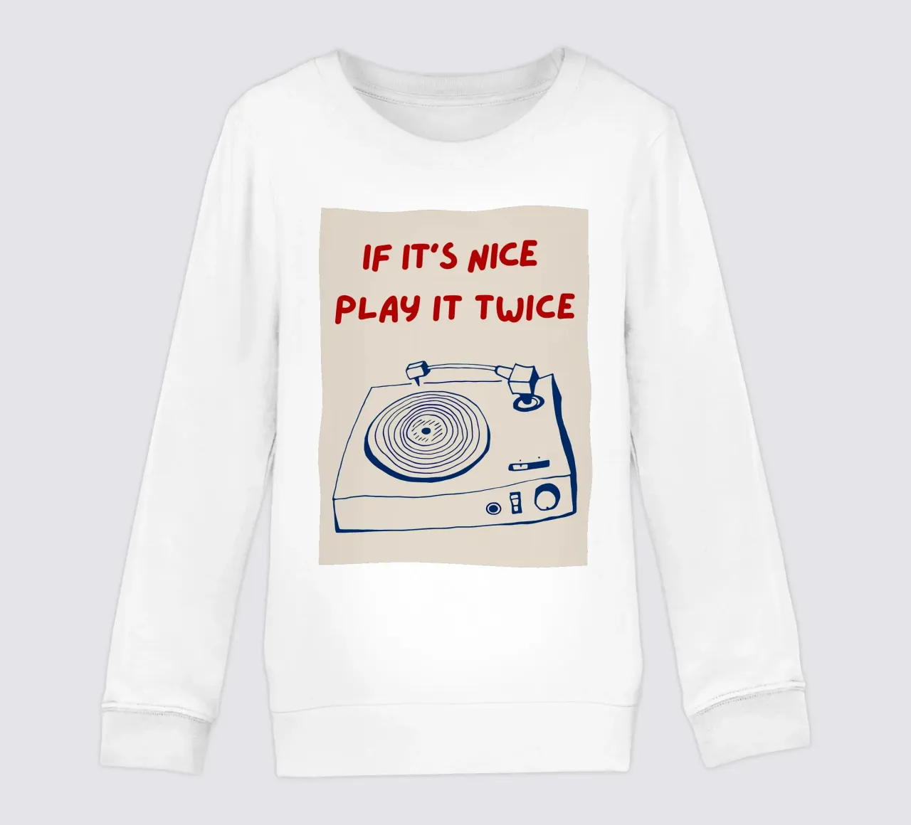 If It's Nice Play It Twice, divertente poster tipografico felpa bambino da Kimberly Johnson