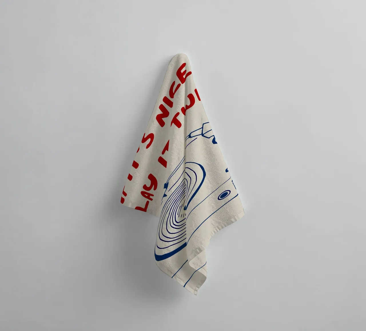 If It's Nice Play It Twice,Funny typography poster towel by Kimberly Johnson