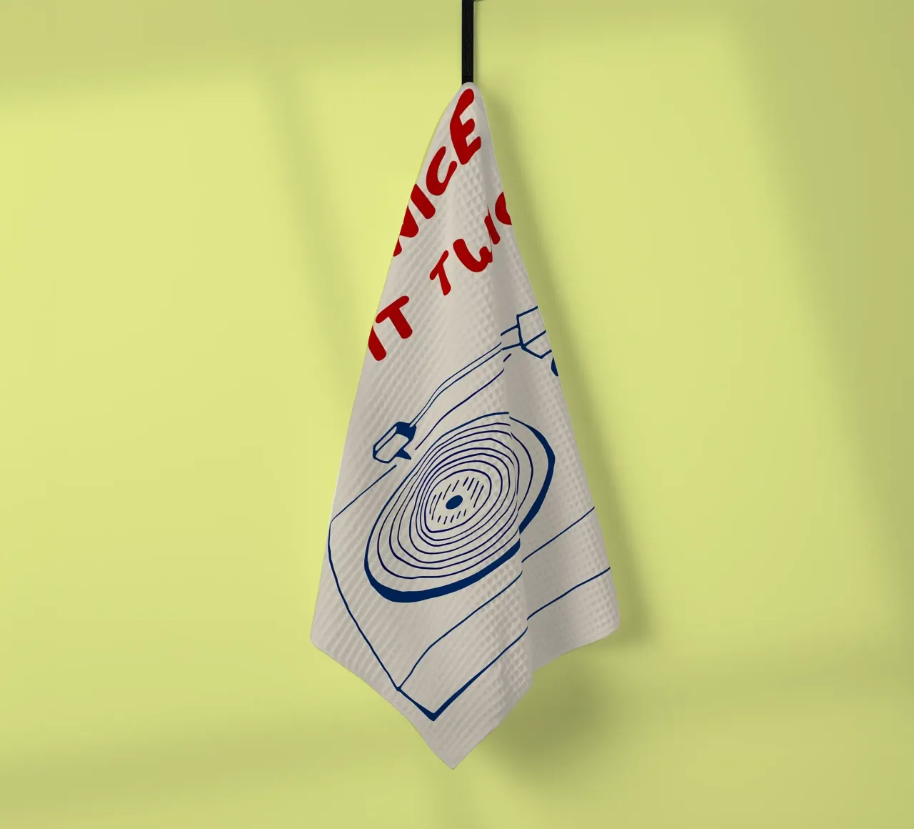 If It's Nice Play It Twice, divertente poster tipografico canovaccio da cucina da Kimberly Johnson