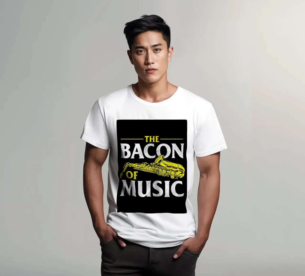 Il sassofono di Bacon of Music, Il sassofono di Bacon of Music - Saxofono t-shirt da Kimberly Johnson