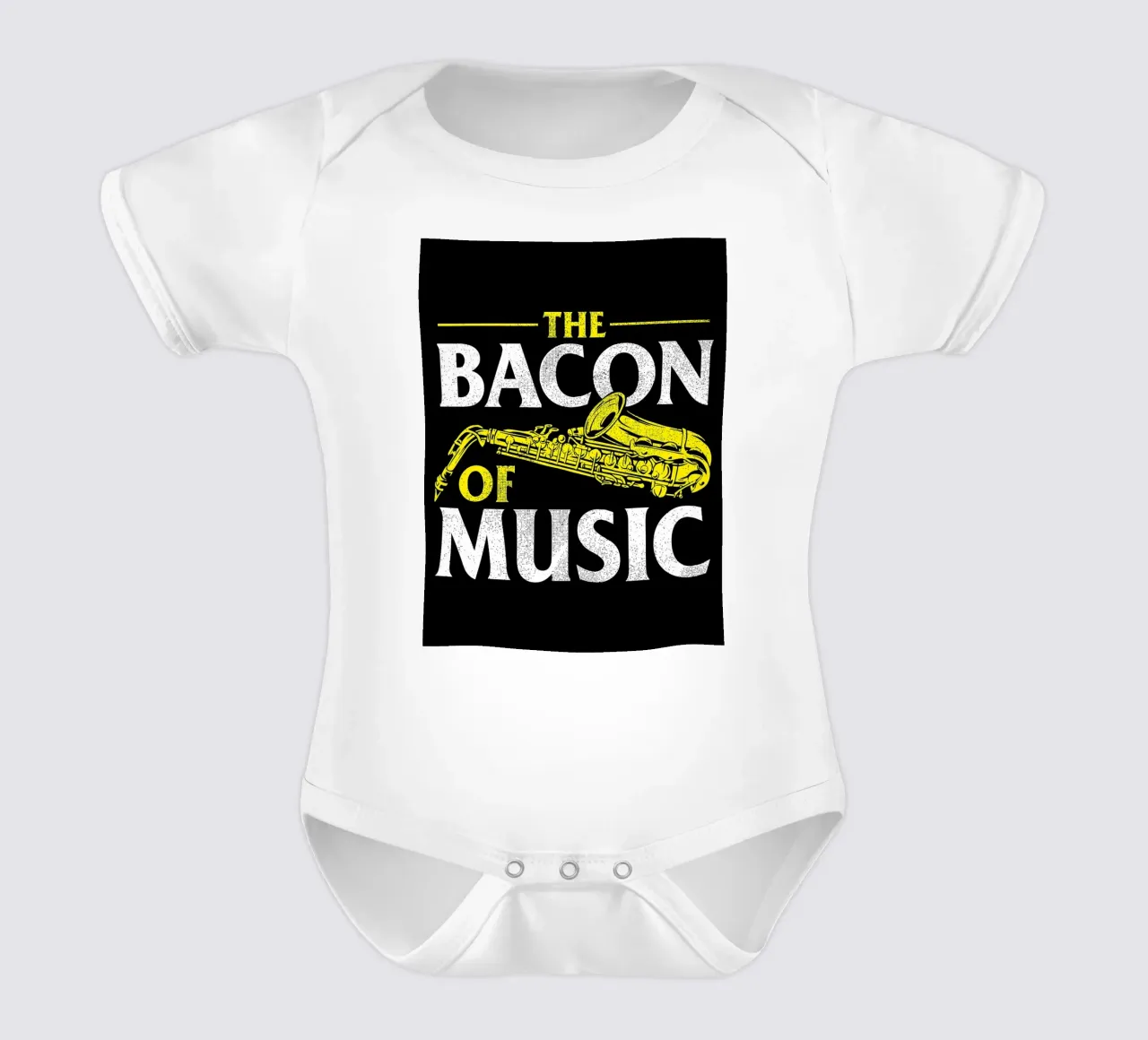 Il sassofono di Bacon of Music, Il sassofono di Bacon of Music - Saxofono body neonato maniche corte da Kimberly Johnson