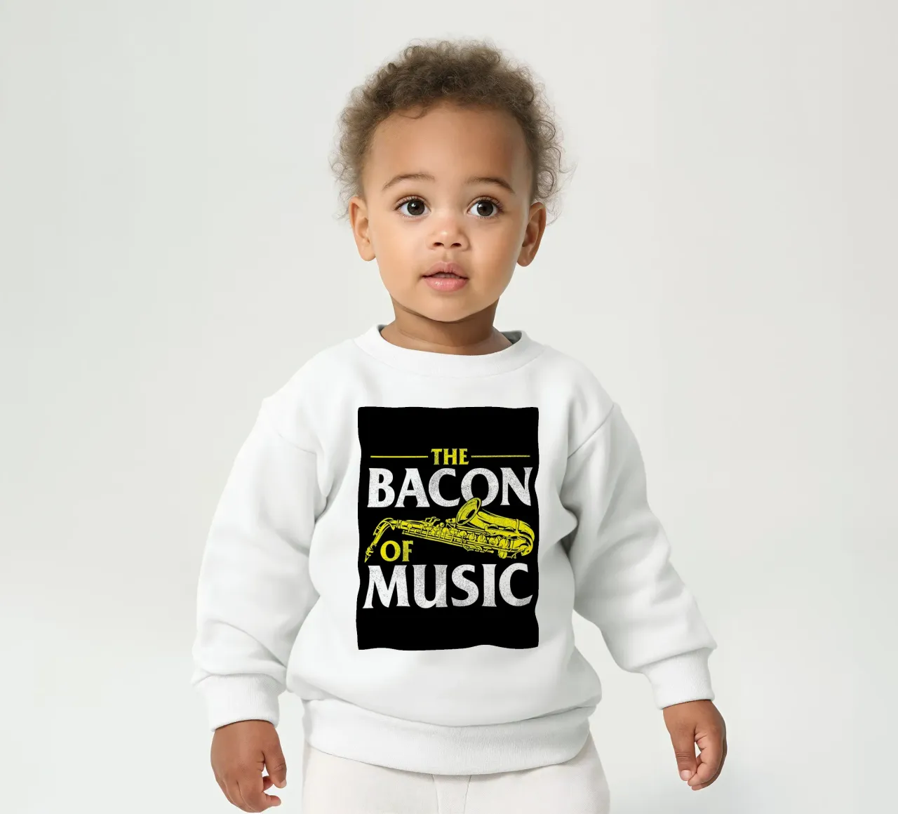 Il sassofono di Bacon of Music, Il sassofono di Bacon of Music - Saxofono felpa neonato da Kimberly Johnson