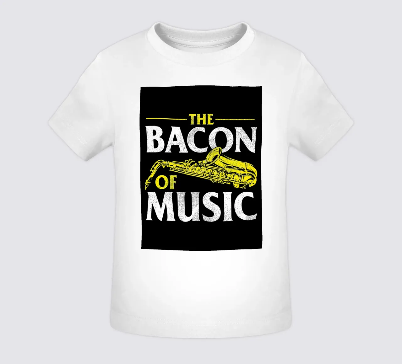 Il sassofono di Bacon of Music, Il sassofono di Bacon of Music - Saxofono maglietta neonato da Kimberly Johnson