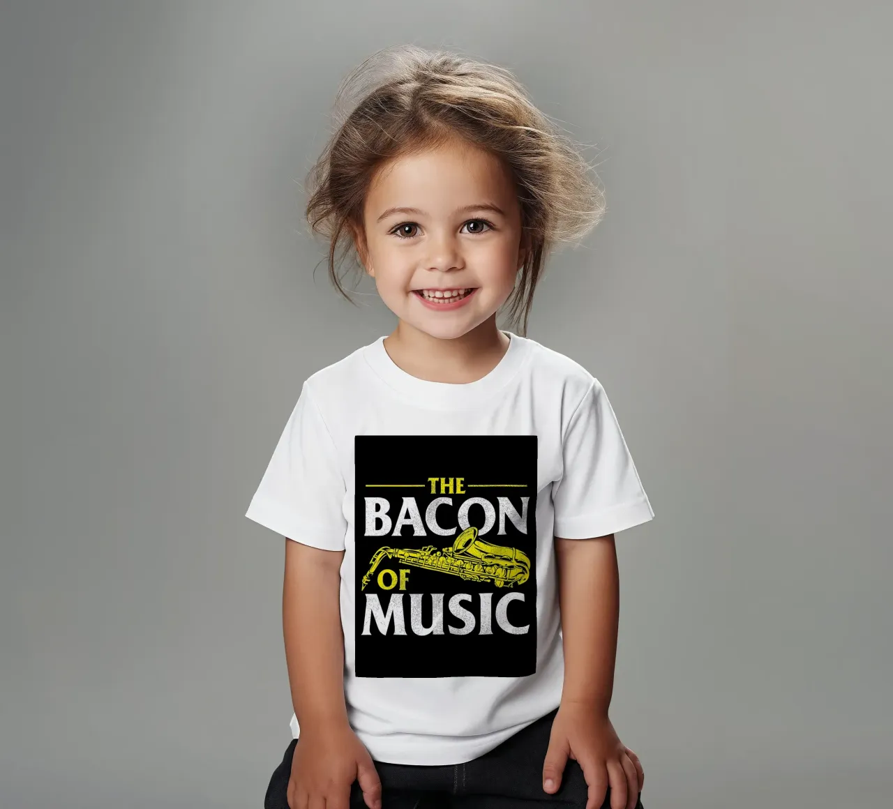 Il sassofono di Bacon of Music, Il sassofono di Bacon of Music - Saxofono t-shirt bambini da Kimberly Johnson