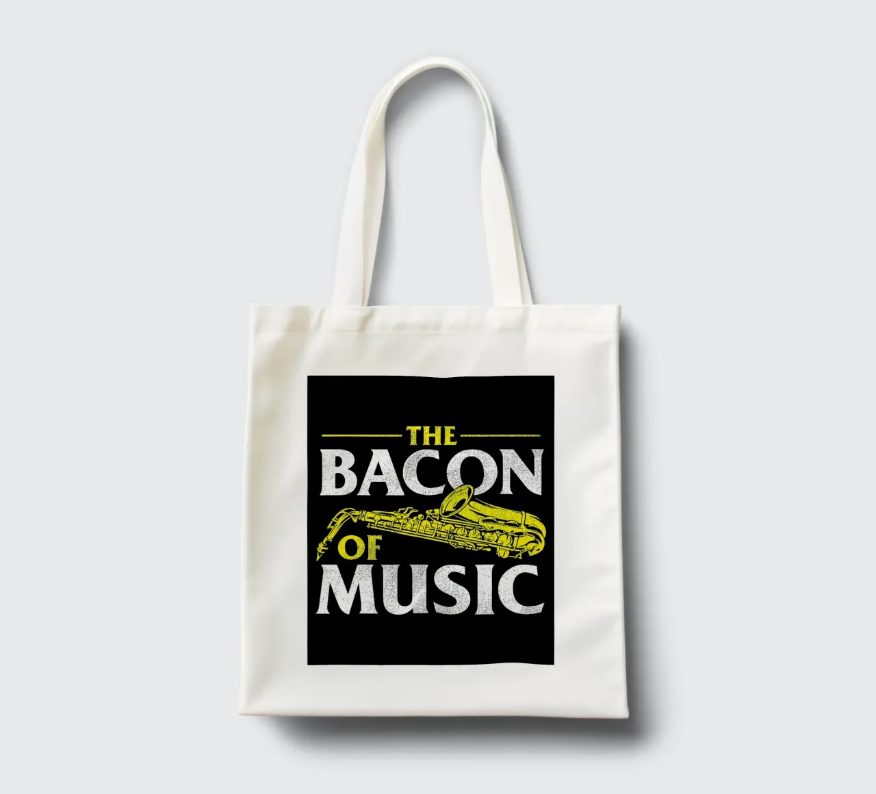 Il sassofono di Bacon of Music, Il sassofono di Bacon of Music - Saxofono borsa in juta da Kimberly Johnson