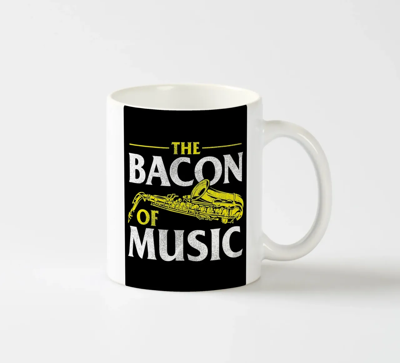 Il sassofono di Bacon of Music, Il sassofono di Bacon of Music - Saxofono tazza in ceramica da Kimberly Johnson