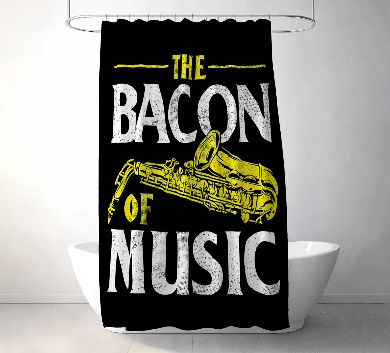 Il sassofono di Bacon of Music, Il sassofono di Bacon of Music - Saxofono tenda da doccia da Kimberly Johnson