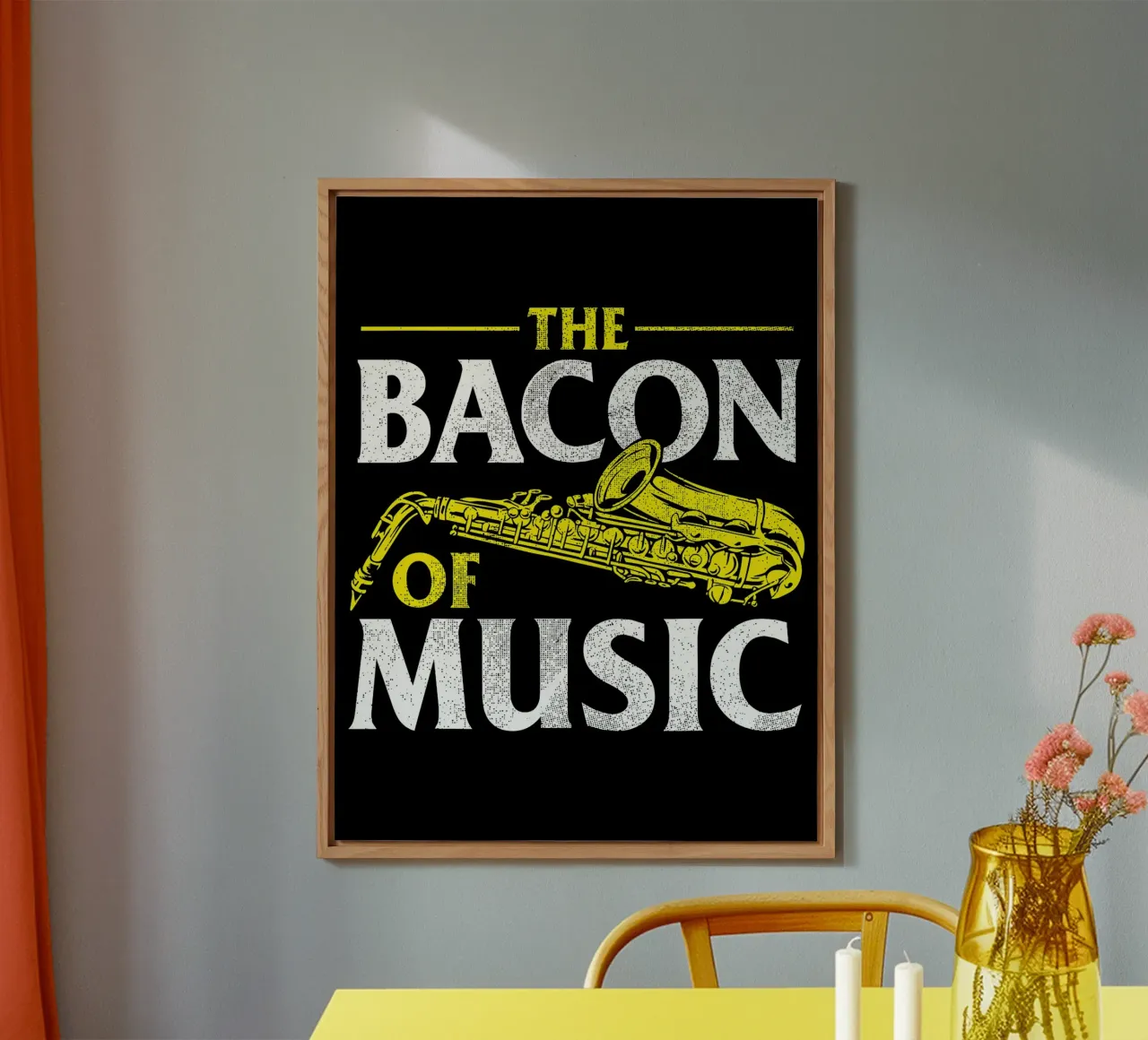 Il sassofono di Bacon of Music, Il sassofono di Bacon of Music - Saxofono alluminio dibond da Kimberly Johnson