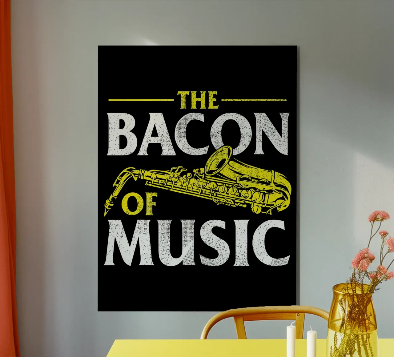 Il sassofono di Bacon of Music, Il sassofono di Bacon of Music - Saxofono alluminio dibond da Kimberly Johnson