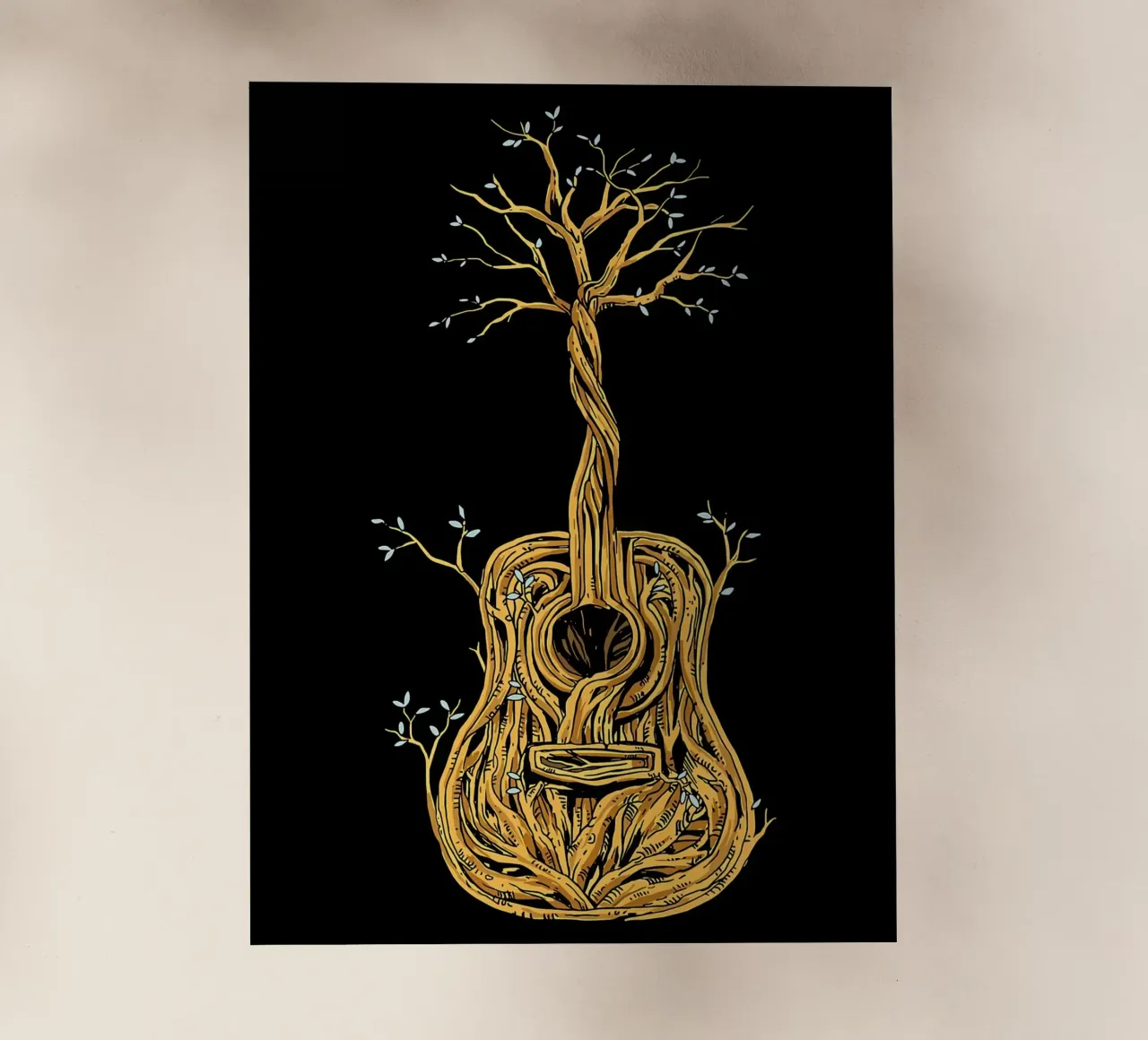 Il chitarrista di Tree of Life pellicola backlit da Kimberly Johnson