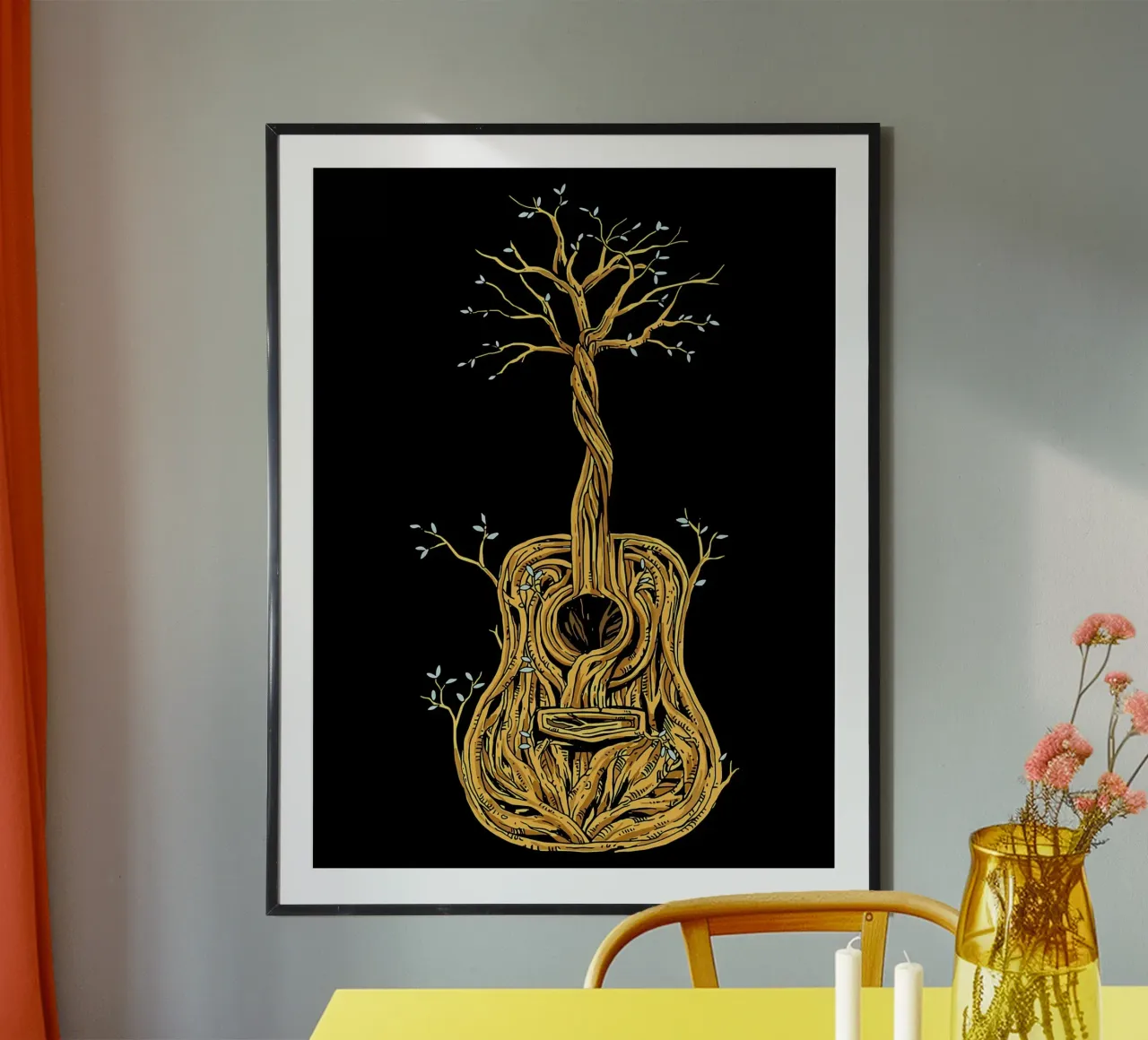 Il chitarrista di Tree of Life carta hahnemühle da Kimberly Johnson
