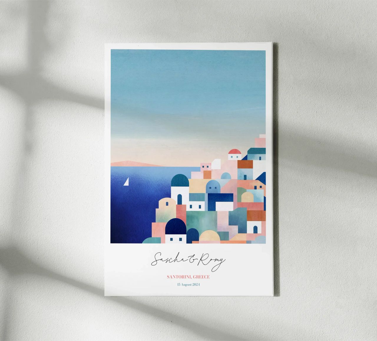 Santorini Persoonlijke Reisafdruk canvas van Henry Rivers