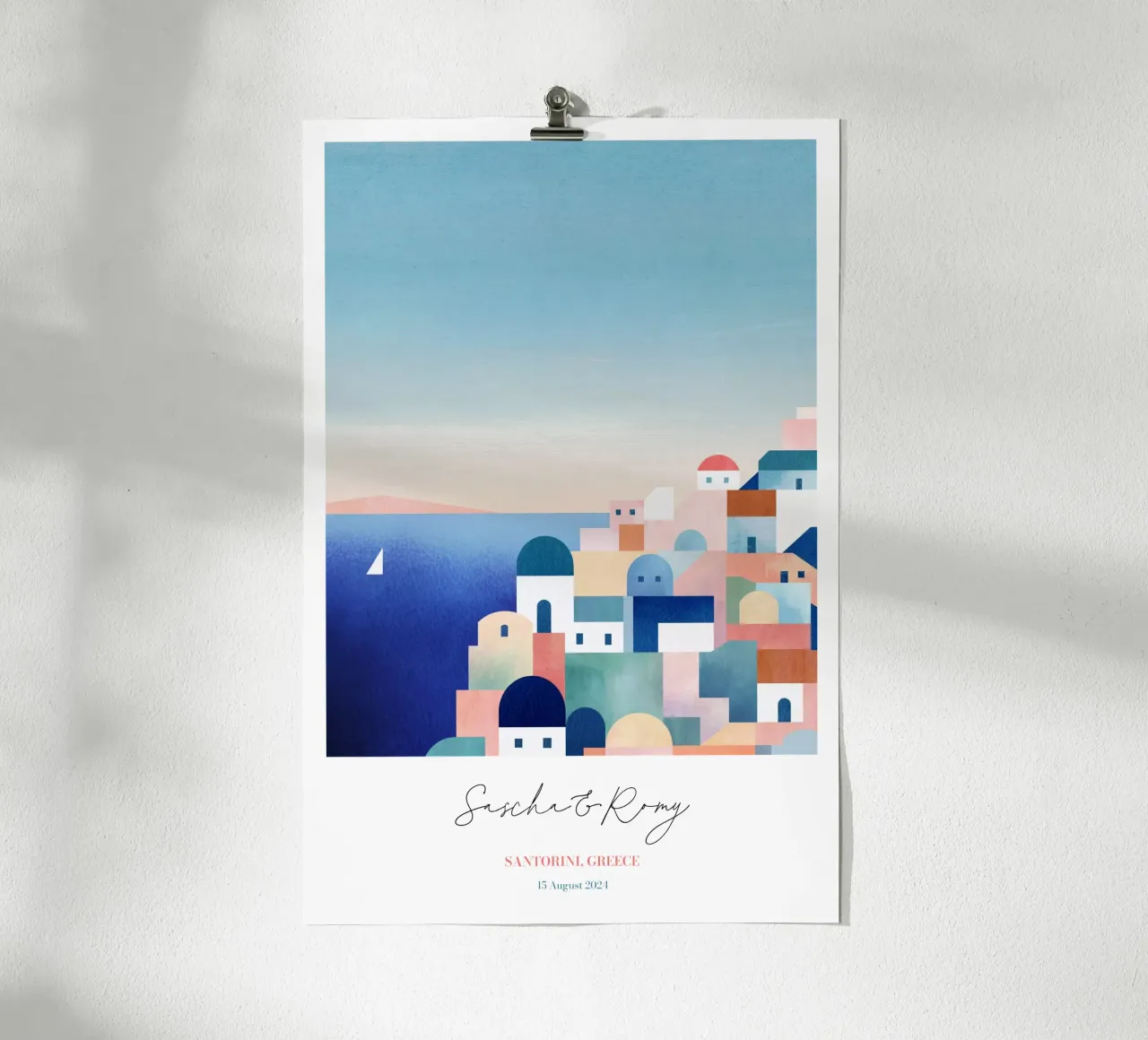 Santorini Impresión de viaje personalizada hahnemühle de Henry Rivers