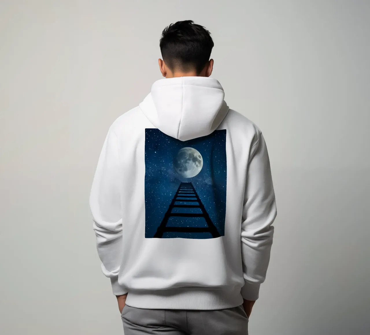 Scala per la luna nel cielo stellato felpa con cappuccio da DesignDoodle