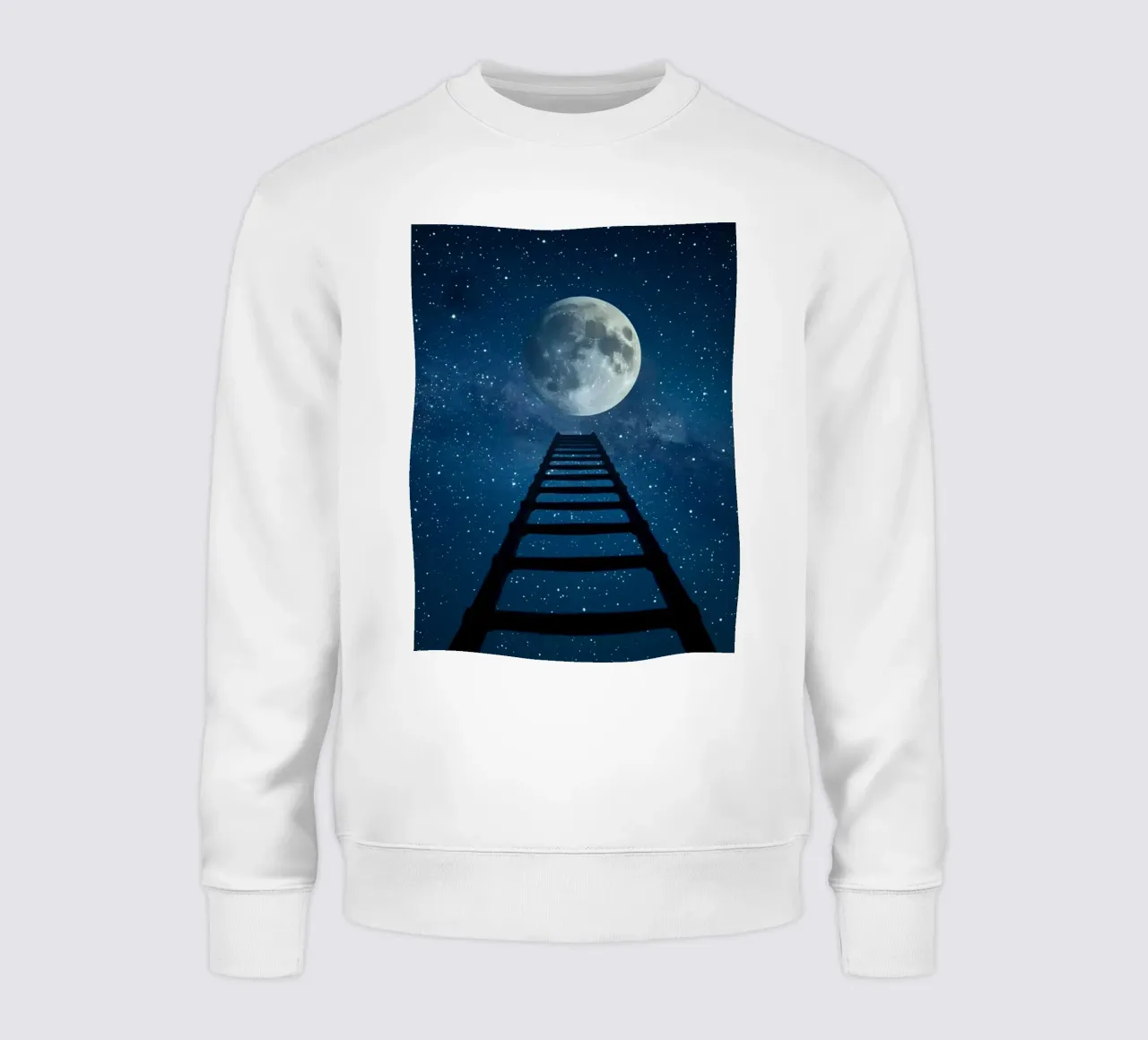 Ladder to the Moon in Starry Sky sweatshirt by DesignDoodle