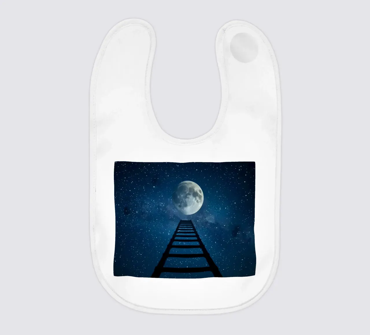 Scala per la luna nel cielo stellato bavaglino da DesignDoodle