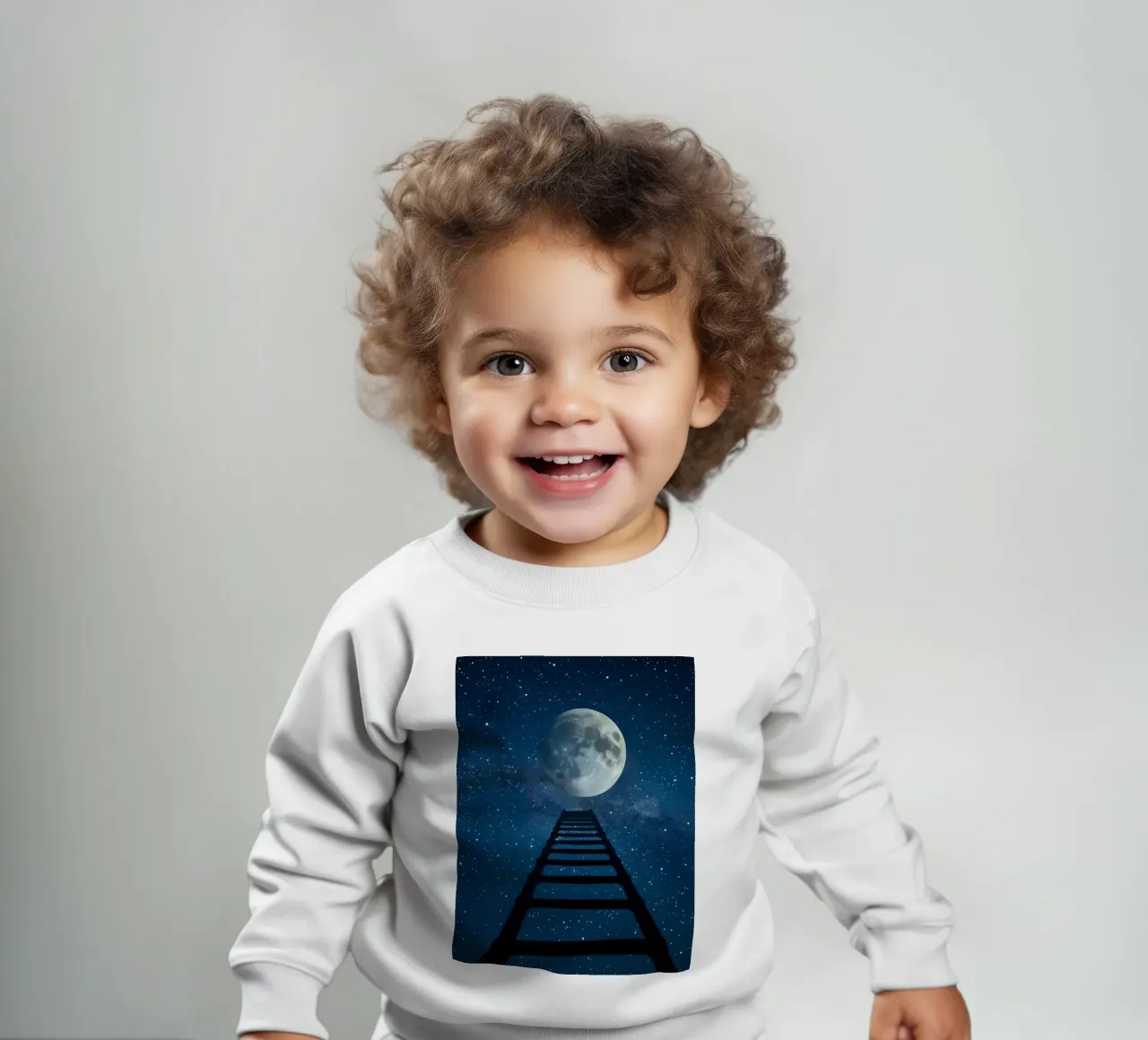 Scala per la luna nel cielo stellato felpa neonato da DesignDoodle