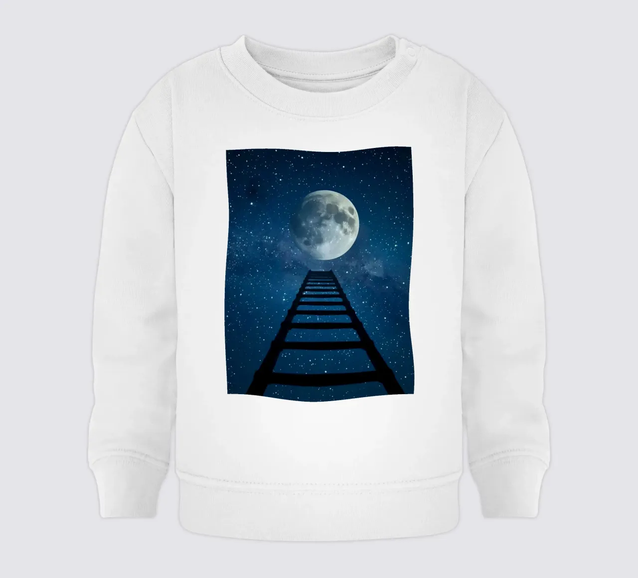 Scala per la luna nel cielo stellato felpa neonato da DesignDoodle