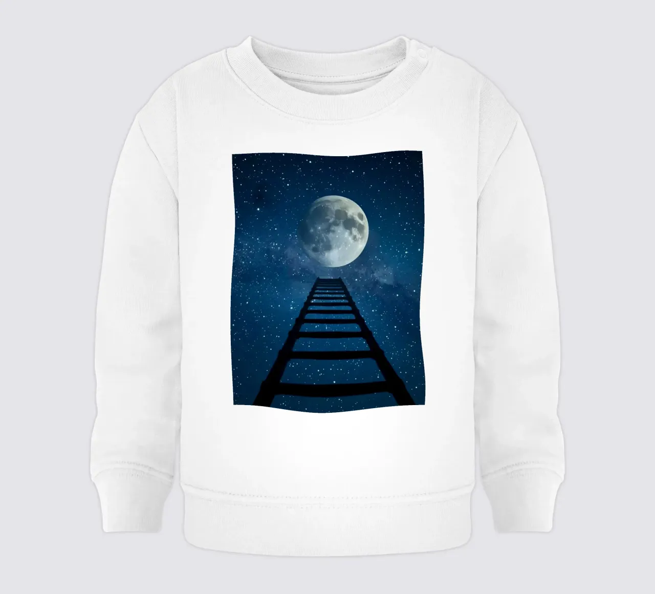 Scala per la luna nel cielo stellato felpa neonato da DesignDoodle